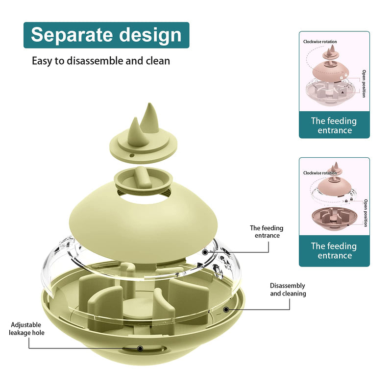 Younforee Dog IQ Treat Toy,Dog Slow Feeder Toy,Adjustable Dog Treat Ball UFO Shape, Treat Dispensing Toy & Interactive Toy 2 in 1,Easy to Clean,Tumbler Design,Food-Grade Materials BPA Free,Green Green - PawsPlanet Australia