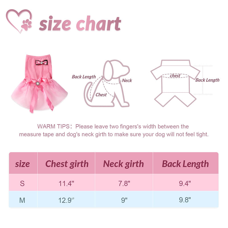 2 Pieces Pet Princess Dress Apparel Cute Dog Bows Dress Pet Tutu Dress Spring Summer Pet Skirt Sweet Dog Lace Skirt Clothes for Small Dogs Cats (Small, Pink, Yellow) - PawsPlanet Australia