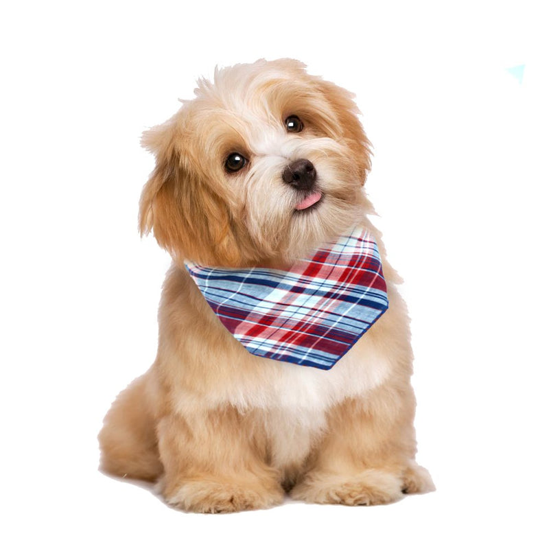 [Australia] - Invlab Dog Bandanas - 4 Pack Washable Triangle Bibs Scarfs, Reversible Plaid Printing Kerchief for Dogs and Cats Pack of 4 