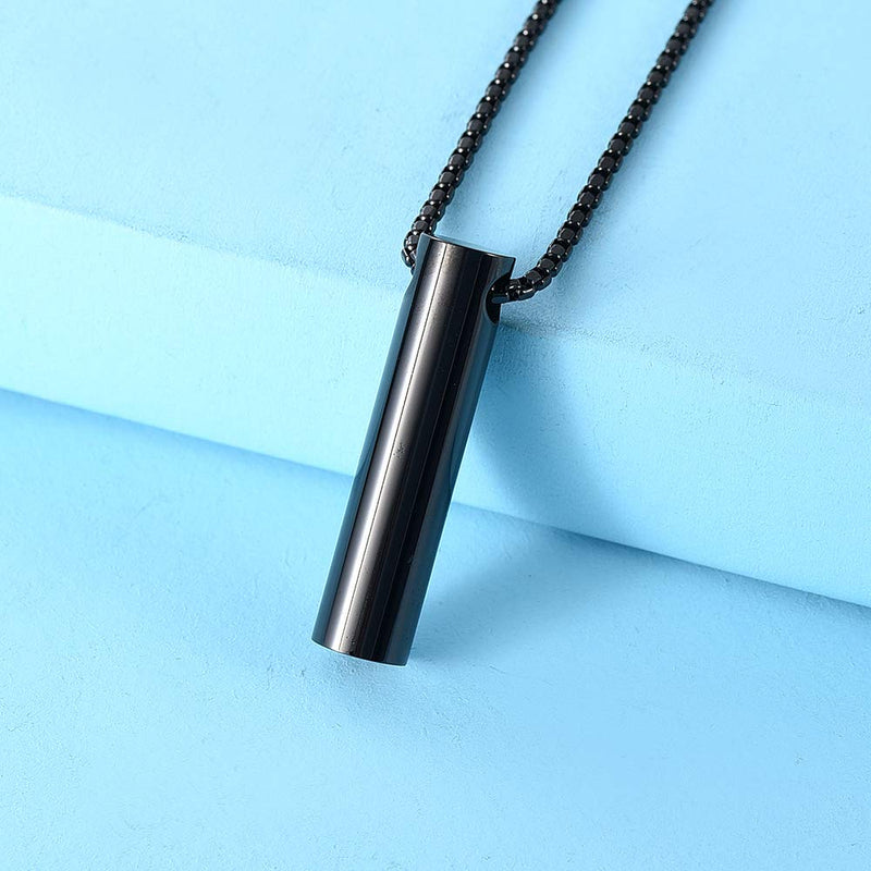 [Australia] - mingkejw Paw Print Urn Necklaces for Ashes,Cylinder Cremation Jewelry for Ashes,Cremation Urn Pendant Keepsake Memorial Holder for Human Pet Black/ White Paw 
