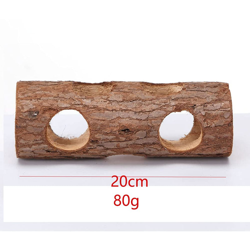 ANCLLO Hamster Tunnel Tube Natural Wooden Playing Hut Forest Hollow Tree Trunk Peep Hole Design for Squirrel Mice Chinchilla Chipmunk Small Animals - PawsPlanet Australia