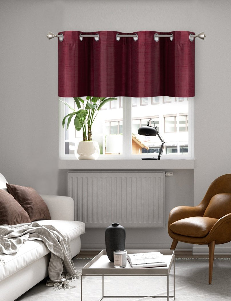 Home Queen Grommet Room Darkening Curtain Valance Window Treatment for Living Room, Bedroom Drape Valence, 52 X 18 Inch, Burgundy 52WX18L - PawsPlanet Australia