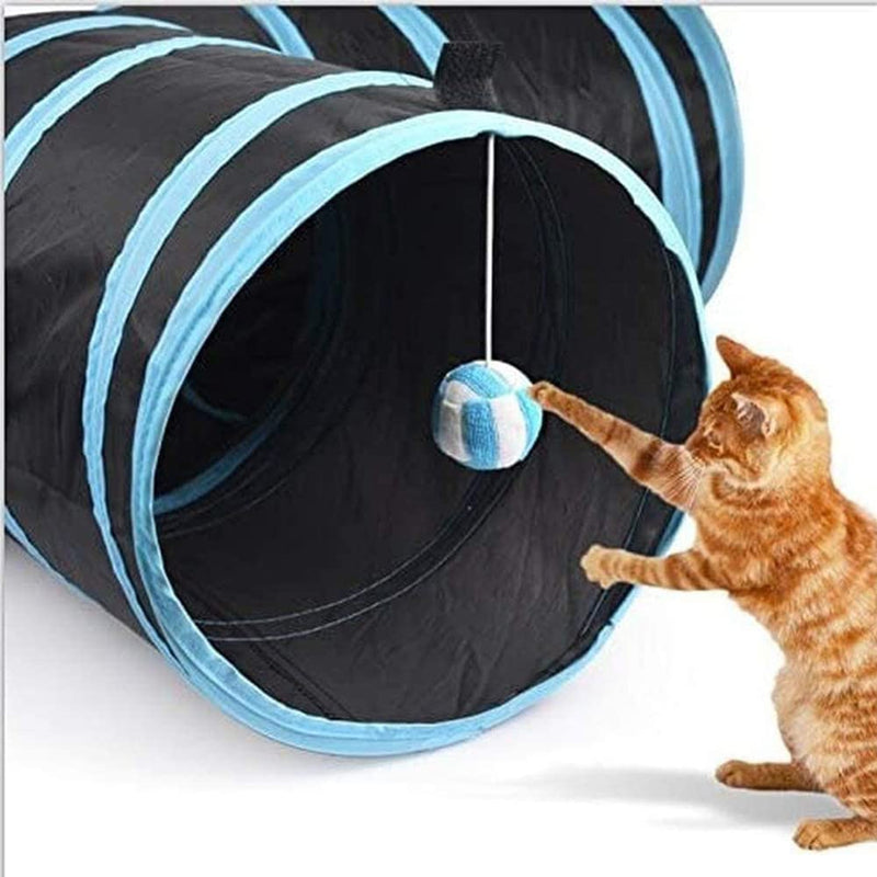 Alnicov Cat Tunnel Toy 3 WayT-Shaped Cat Tunnel Toys Outdoor Collapsible Crinkle Pet ToyLarge Indoor Foldable Play Tunnel Tubes - PawsPlanet Australia