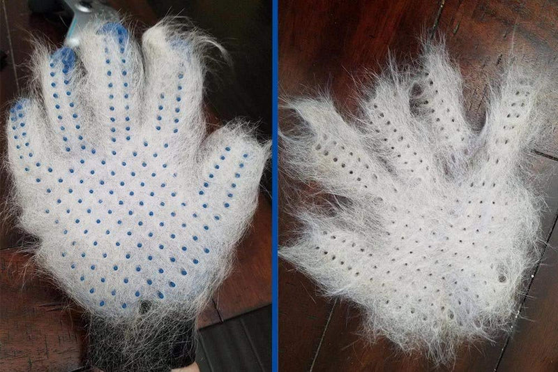 FEMW Pet Grooming Glove - Efficient Pet Hair Remover Mitts - Pet Massage Gloves - Gentle Deshedding Brush Glove - for Dog Cat Horse with Long & Short Fur [Upgrade Version][Left & Right Hand] - PawsPlanet Australia