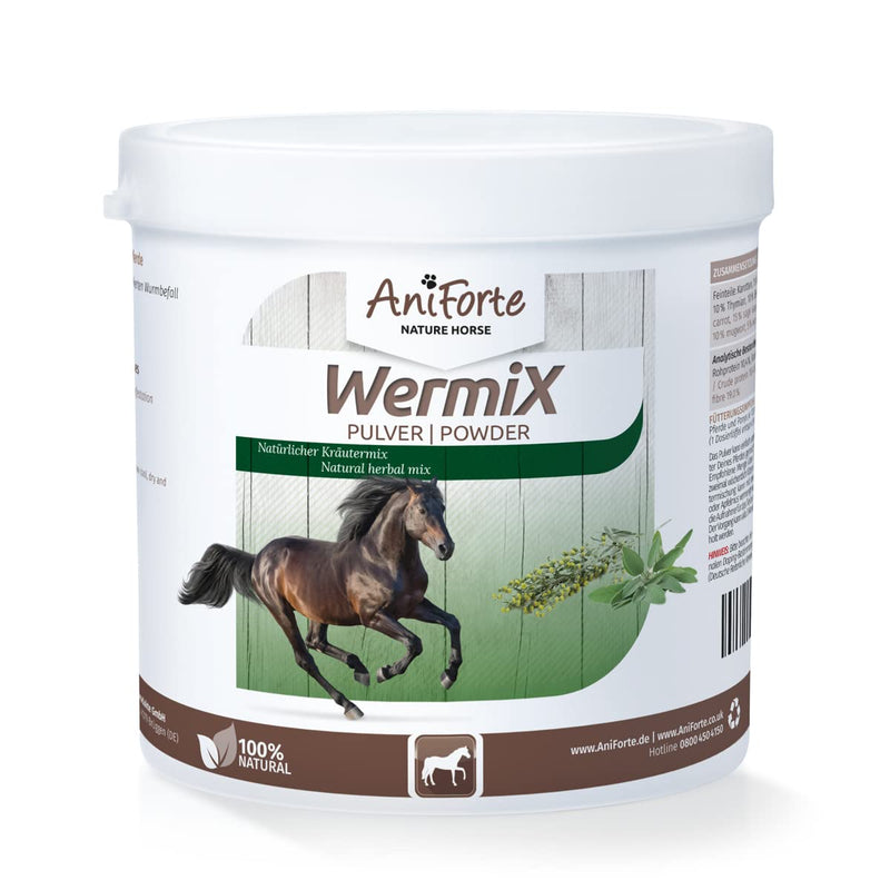 AniForte WermiX powder for horses & ponies 250g - natural herbs, proven alternative for 10 years, support with saponins, bitter substances, thyme, wormwood & sage 250g (pack of 1) - PawsPlanet Australia