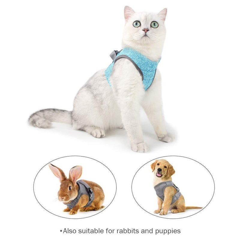 Wooruy Cat Harness and Leash Set for Walking 360° wrap-Around Small Cat and Dog Harness Cushioning and Anti-Escape Suitable for Puppies Rabbits with Cationic Fabric S Ai Green - PawsPlanet Australia