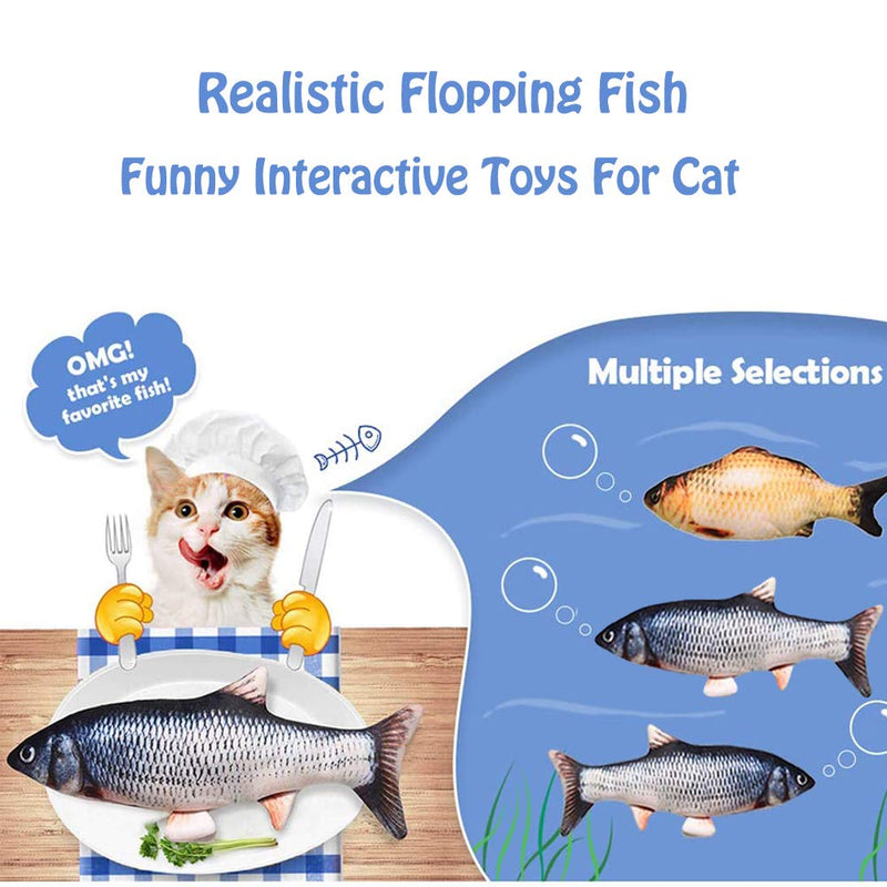 Suprcrne Dancing Fish Cat Toy, Catnip Toys Funny Electric Plush Doll Fish Kicker Toy for Cat and Kitten A - PawsPlanet Australia