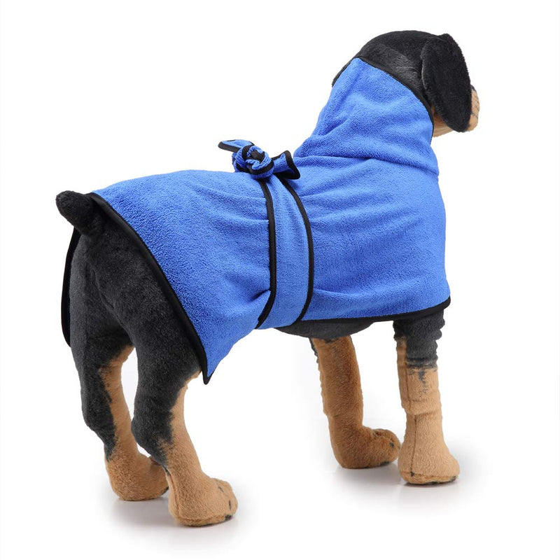 SUNTRADE Dog Bathrobe Towel with Adjustable Strap,Microfibre Fast Drying Super Absorbent Dog Drying Coat (M) M - PawsPlanet Australia