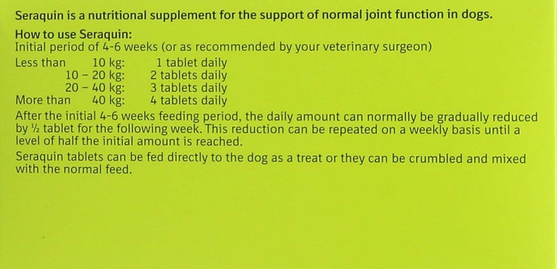 Seraquin Veterinary Joint Supplement with Turmeric for Dogs - 60 x 2 g Chewable Tablets - PawsPlanet Australia