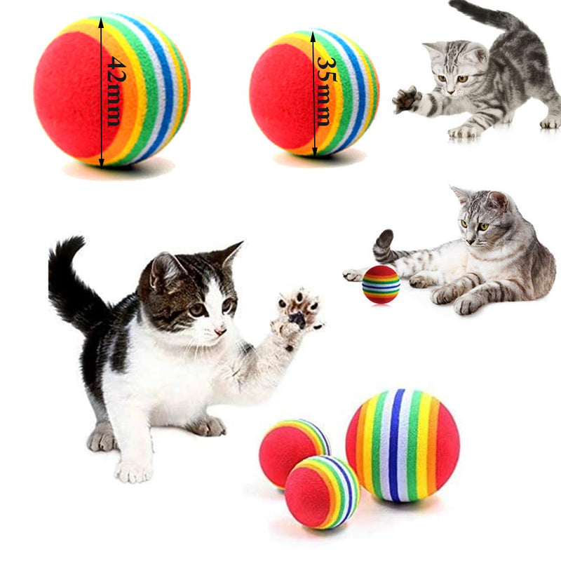 nuluxi Pet Cat Toy Rainbow Soft Foam Ball Pet Training Toys Ball Pet Cats Toys Balls Supplies Coloured Cat Toys Balls Durable and Practical Interactive Activity Chase Play Cats Dogs Toys (20 Pieces) - PawsPlanet Australia
