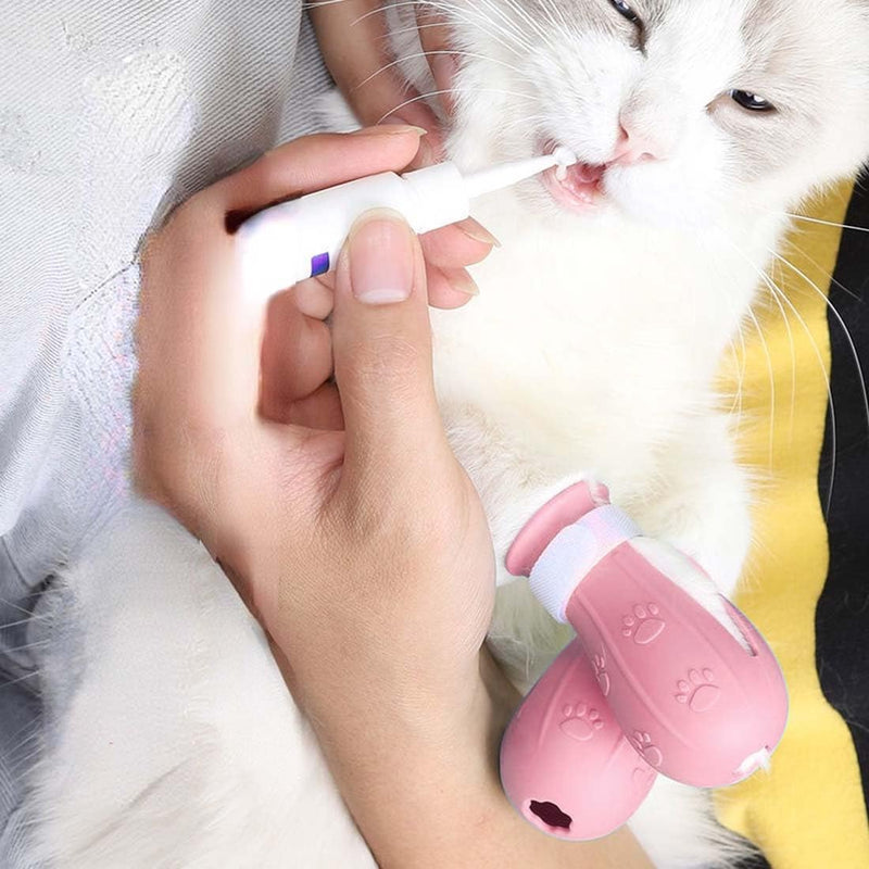 AAED Pack of 4 anti-scratch boots, cat shoes, anti-scratch cat shoes, adjustable cat foot covers, for pet care, bathing, shaving, examining and treating cats (pink). - PawsPlanet Australia