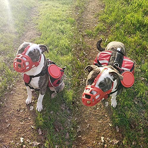 Dog Muzzle, Breathable Basket Muzzles for Small, Medium, Large and X-Large Dogs, Anti-Biting, Barking and Chewing Dog Mouth Cover XS Red - PawsPlanet Australia