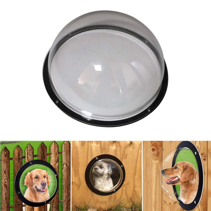 CALIDAKA Dog Fence Window Acrylic Dome Dog Window Clear View Dome Pet Peek Window,Pet Love Fence Bubble Window for Pets and Dogs Peek Clear View for Less Dog Barks Happy Neighbors 12.4*12.4*5 inch transparent - PawsPlanet Australia