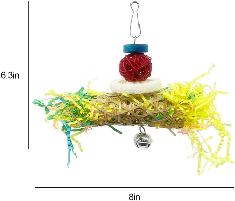 GIONAR Bird Chewing Toys Foraging Shredder Toy Parrot Cage Shredder Toy Bird Loofah Toys Foraging Hanging Toy for Cockatiel Conure African Grey Parrot 5pcs - PawsPlanet Australia