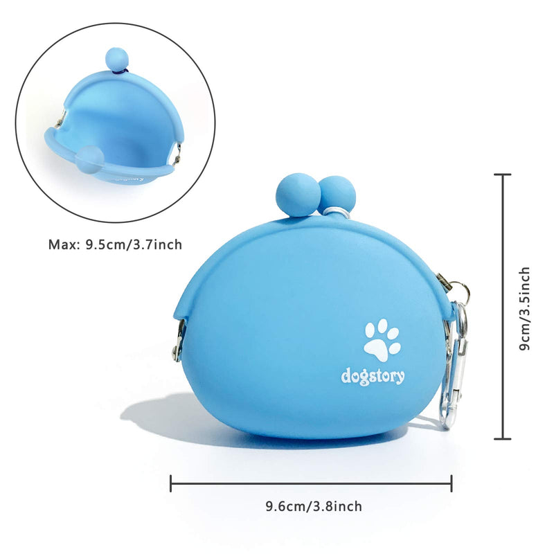 Lidiper 2Pcs Silicone Dog Cat Treat Pouch, Portable Dog Training Bag Pet Food Container Dog Treat Bags Food Storage Pouch Coin Purse with Hook (Blue+Pink) - PawsPlanet Australia