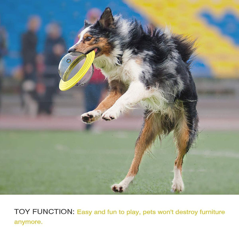 Bite-Resistant Dog Toy Flying Saucer Shape Dog IQ Treat Ball Puzzle Toy, Slow Feeder, Treat Dispensing Dog Toys - PawsPlanet Australia