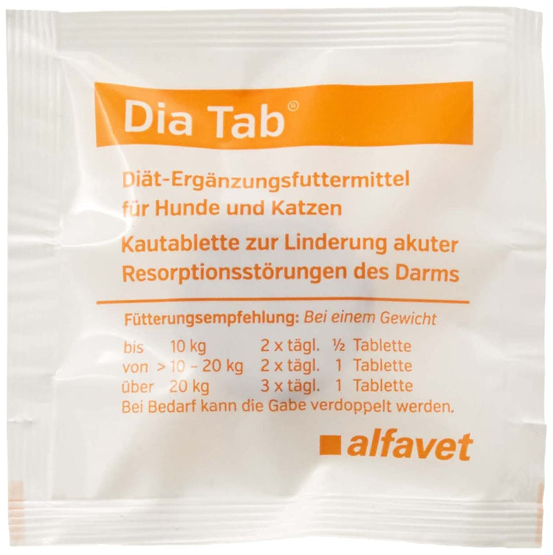 Alfavet Dia Tab | 6 x 5.5g | Supplementary food for dogs and cats for diarrhea | Can help reduce diarrhea in dogs and cats | Ideal for on the go 6 x 5.5 g single - PawsPlanet Australia