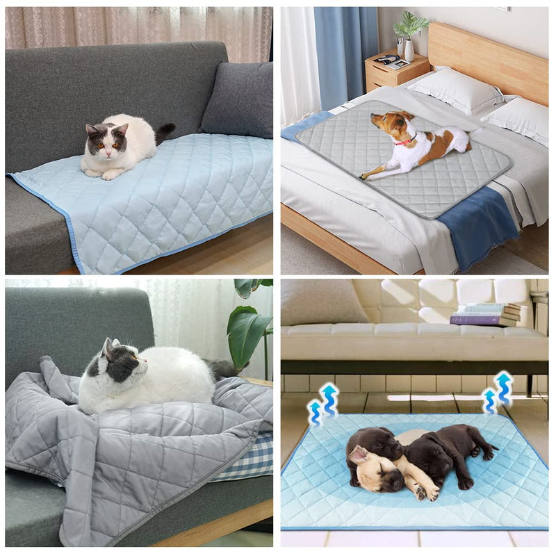 ULIGOTA Dog Cooling Blanket Lightweight Pet Cooling Throw Blanket for Cat and Dog Bed Cover Breathable Pet Blanket for Summer 56x71cm - PawsPlanet Australia