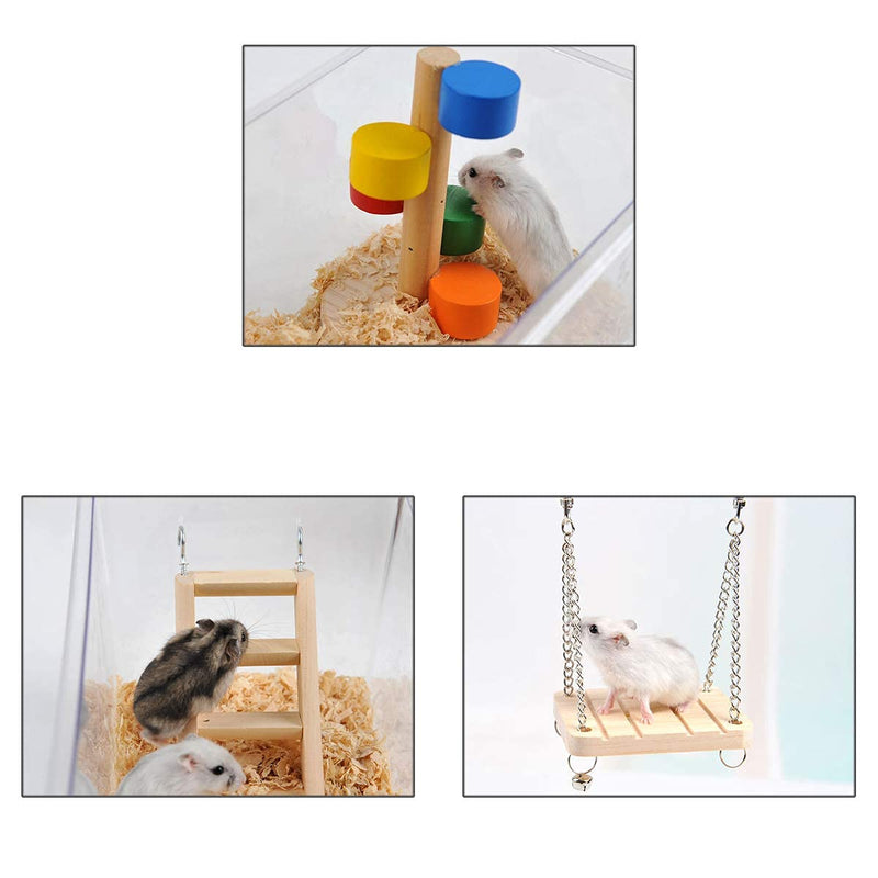 Hamster Toys Set (3-PCS) | Specilized Mini Swing and Rainbow Ladders for Pet Hamster - PawsPlanet Australia