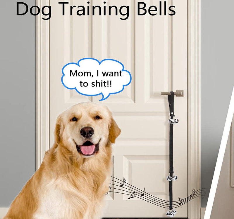 Baikey Dog Training Bell, 2 Pack Dog Doorbells Dog Bell for Door Potty Training Adjustable Pet Puppy 7 Extra Large Loud Bell for Door Knob Housetraining Houserbreaking Black and Green - PawsPlanet Australia