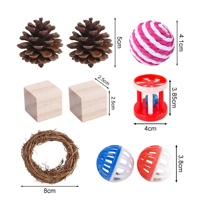 ZJRung 11 Pieces Hamster Chew Toy Set for Small Animals Hamster Chew Toy Accessories Molar Molar Tooth Toy Toy for Guinea Pigs Rats Chinchillas Toy Accessories - PawsPlanet Australia