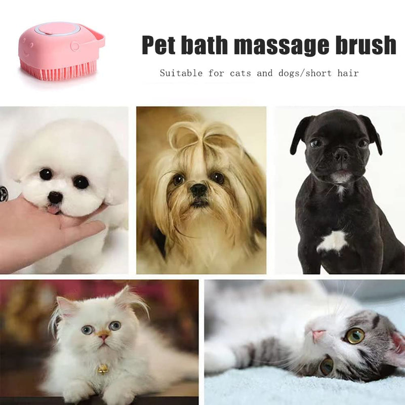 Taicols Pack of 3 pet massage brushes for dogs, shower brush silicone, super soft silicone bath brush, bath brush with shampoo dispenser for dogs, cats, silicone massage, bath brush for pet shower - PawsPlanet Australia
