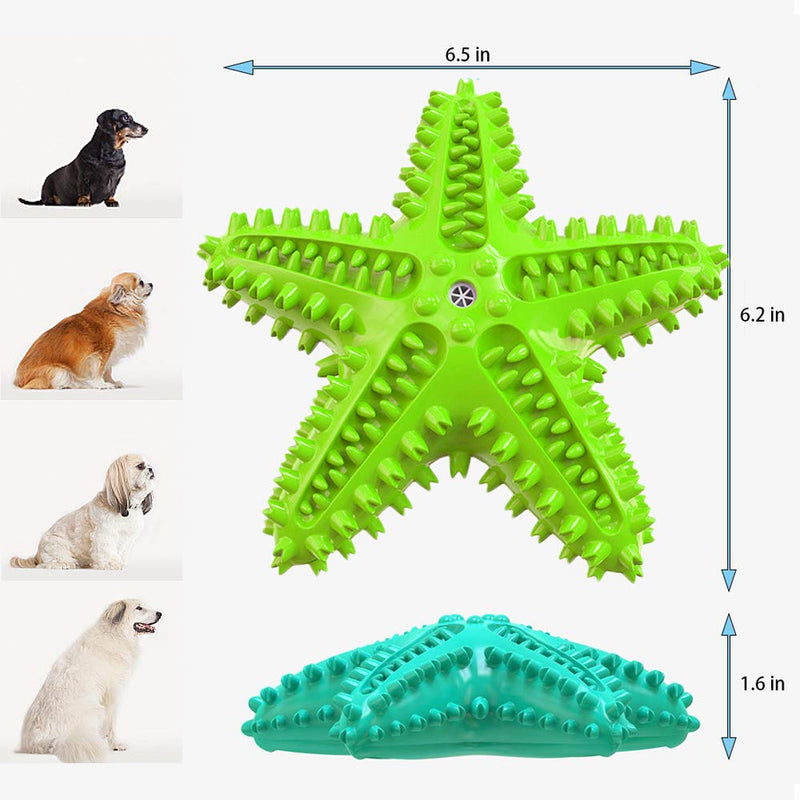 AprFairy Dog Chew Toys, 2-pcs Puppy Squeaky Toys Durable Non-Toxic Starfish Chew Toys for Teeth Cleaning/Chewer Toothbrush/Relieve Stress, Dog Interactive Toys Suitable of Small Medium Large Dogs - PawsPlanet Australia