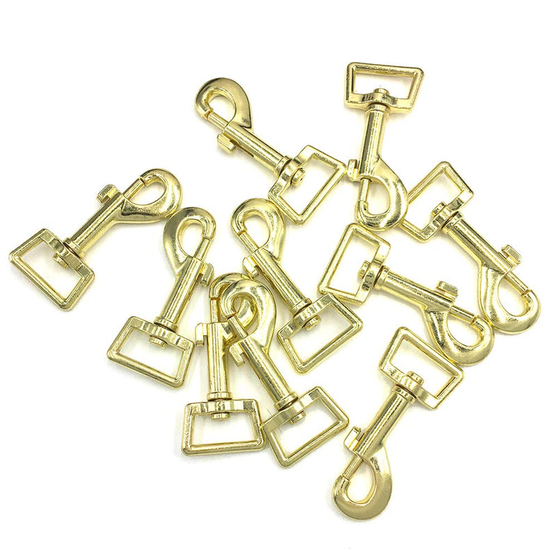 [Australia] - 10 Pcs Heavy Duty 2.95"x0.98" Square Eye Nickel Plated Swivel Snap Hooks pet Buckle Trigger Clip Clasp Dog Horse Lead Keychain (Gold) Gold 