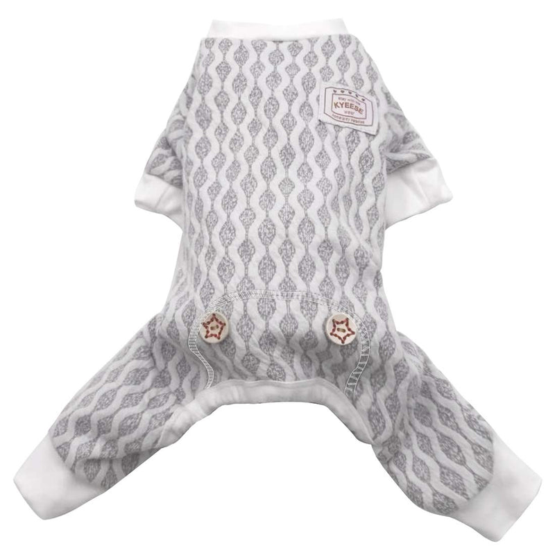 KYEESE Dog Pajamas Stretchable Dog Jumpsuit 4 Legs Pet PJS Puppy Cat Pajama Onesie for Fall Winter X-Small Grey - PawsPlanet Australia