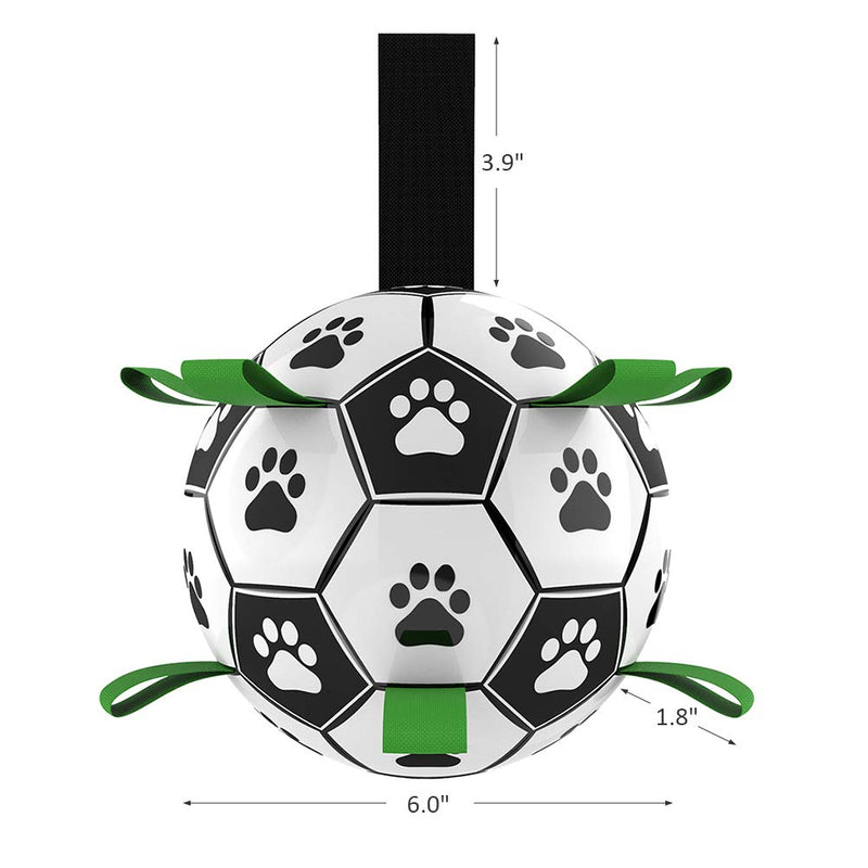 Dog Soccer Ball - Dog Ball Toys Dog Tug Toy with Upgrade Grab Taps, Interactive Dog Toy Fun Dog Water Toys, Lightweight Herding Ball for Small Medium Large Dogs - PawsPlanet Australia