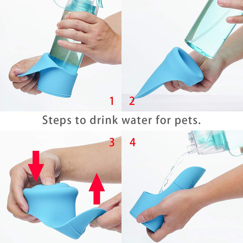 Locisne BPA Free 600ml Water Bottle Pet Watering Supplies for Dog Cat with Removable Silicone Bowl, Spray Water Perfect for Walking, Sports, Hiking, Camping - PawsPlanet Australia