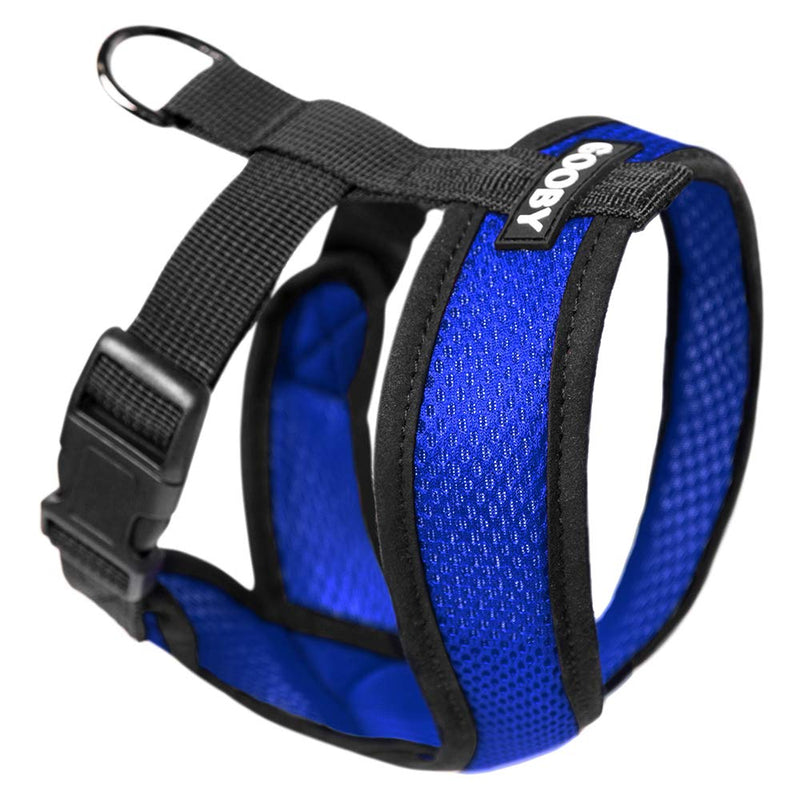 [Australia] - Gooby - Comfort X Head-in Harness, Small Dog Harness with Patented Choke Free X Frame Medium (9-15 lbs) Blue 