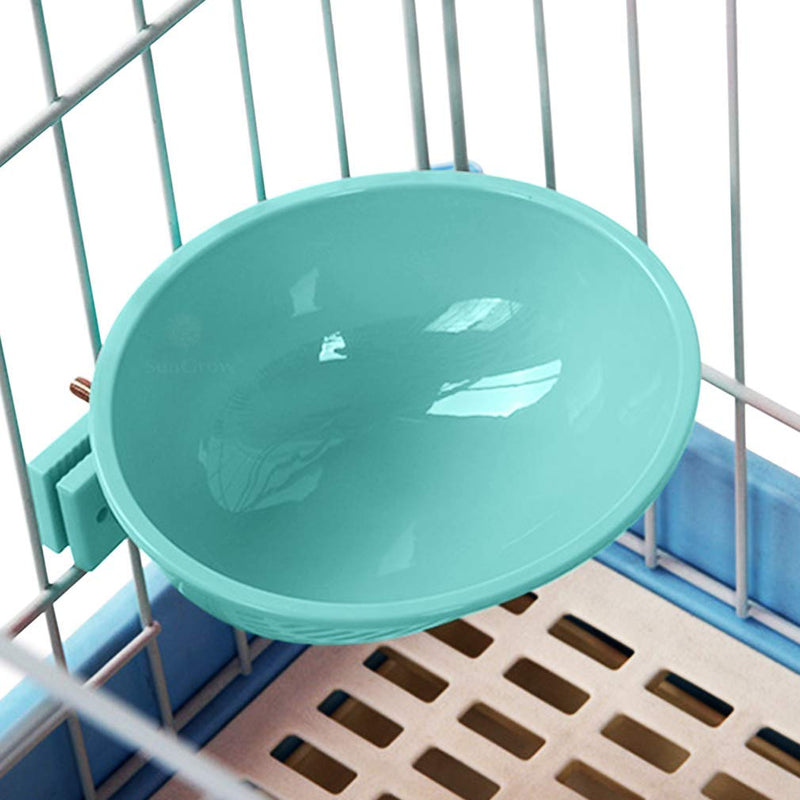 [Australia] - Lock Cage Bowl for Dogs, Cats, Birds and Rabbits, Ergonomic, Easy to Clean, Quick Secure Installation, Keep Floor Free and Clean from Food and Water, Must have for Pet Kennels, Teal Color, 1 pc 