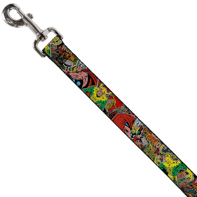 [Australia] - Buckle-Down Dog Leash Thor Loki Poses Retro Comic Books Stacked 6 Feet Long - 1.5" Wide 