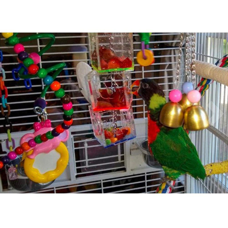 Parrot Foraging Toy Acrylic Multilayer Bird Cage Feeder Hanging Bird Intelligence Growth Training Toy for Parakeet Cockatiel Conure African Grey - PawsPlanet Australia