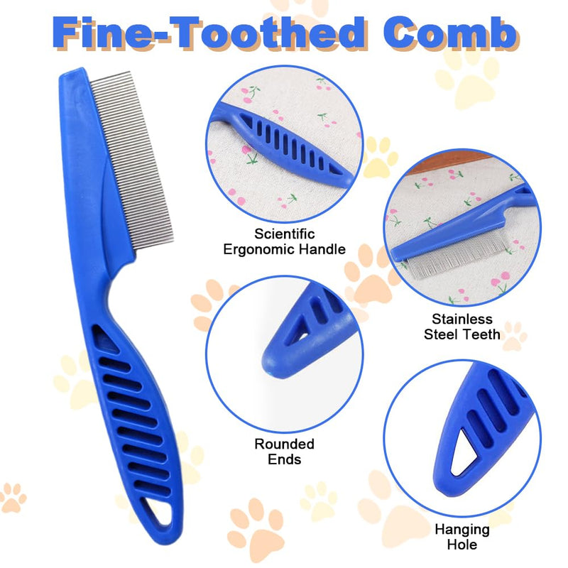 Flea Comb for Cats and Dogs Comb, Pack of 5 Stainless Steel Flea Comb, Pet Comb, Lice Comb Dust Comb, Pet Grooming Comb, Multifunctional Pet Hair Comb for Flea Control, Pet Care - PawsPlanet Australia