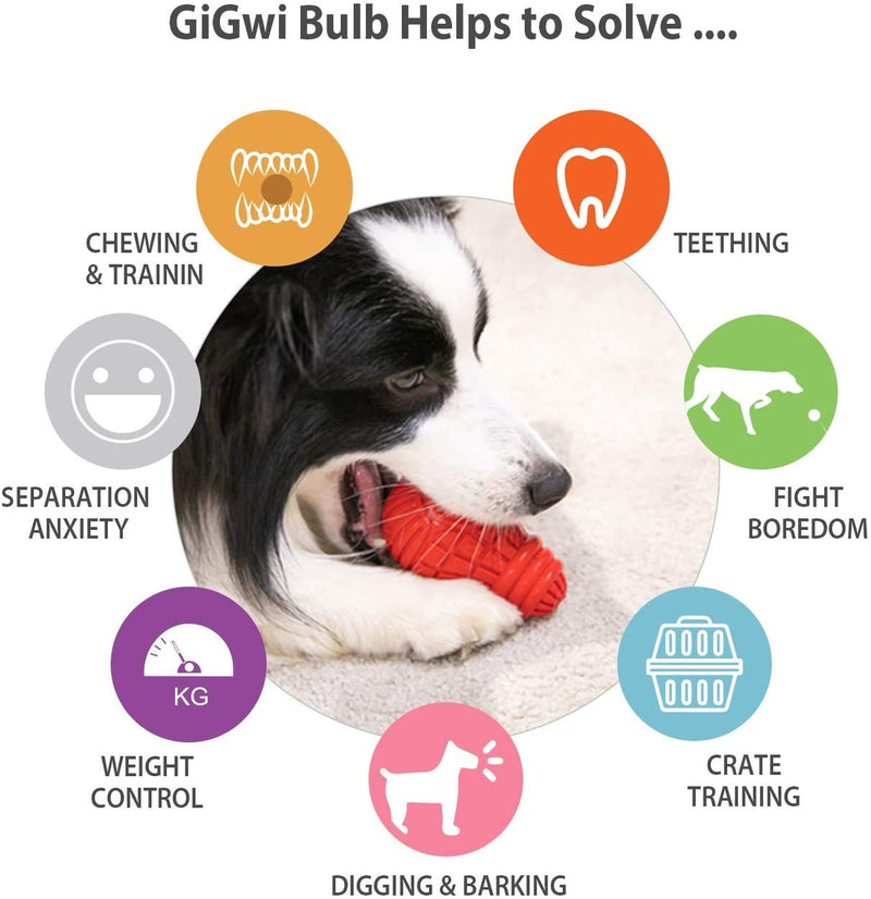 GiGwi Durable Natural Rubber - Chew Toy, Feeding Bulb (Large, Red) Large - PawsPlanet Australia