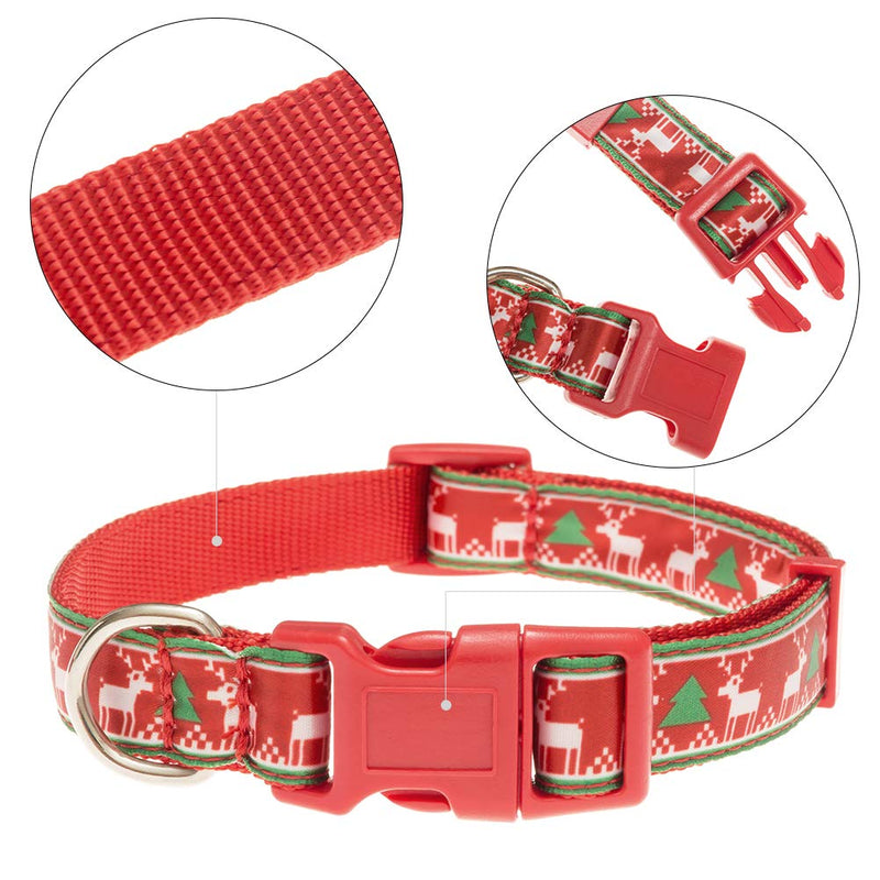 [Australia] - SCENEREAL Christmas Dog Collars - 2 Pack Quick Release Adjustable Outdoor Safety Collar for Small Medium Large Dogs M 