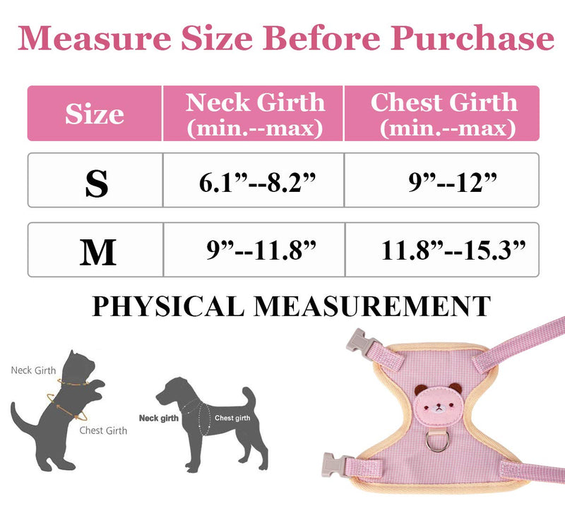 KMNKSCN Cat Harness and Leash Set for Walking Escape Proof Adjustable Soft Kittens Vest for Cats Cute Lightweight Kitten Harness Easy Control Breathable Comfortable Outdoor Cat Vest S - PawsPlanet Australia