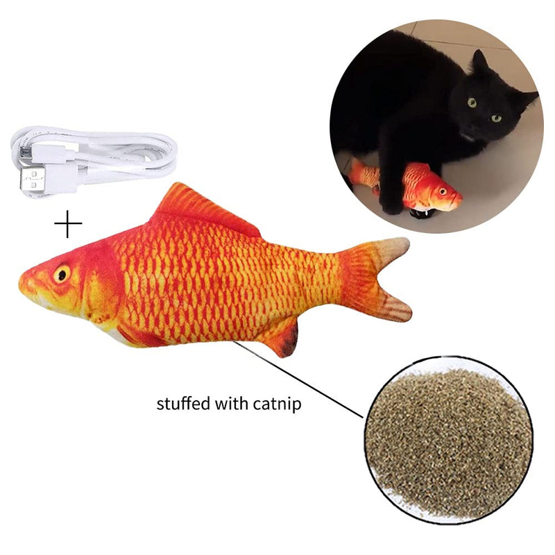 JWShang Electric Dancing Fish Cat Catnip Toy, Floppy Fish Cat Toy For Indoor Cats, Realistic Moving Cat Kicker Fish, Funny Pets Pillow Chew Bite Kick Supplies for Cat/Kitty/Kitten Flopping Fish h - PawsPlanet Australia