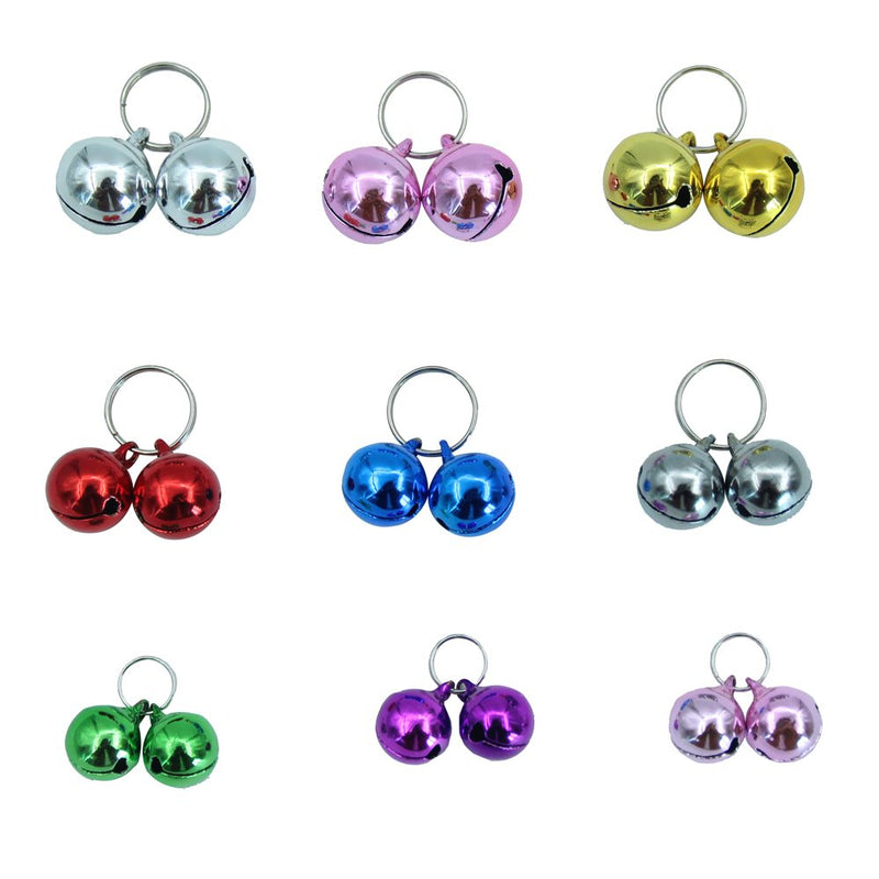 EXPAWLORER Bells for Cat Collars - 18 Pcs Colourful Dog Charm Bells for Collars Necklace Pendant Accessories with 20 Pcs Key Rings - PawsPlanet Australia