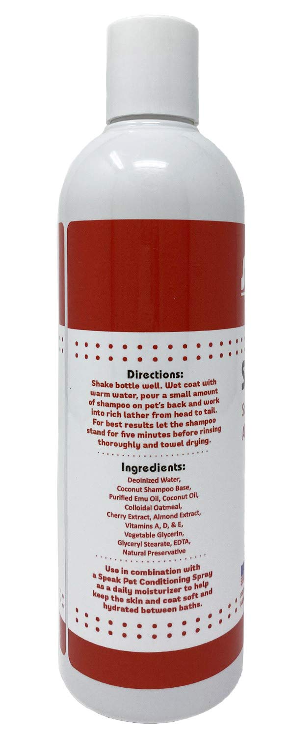 [Australia] - Speak Pet Products Natural Moisturizing Soothing Cherry Almond Oatmeal Shampoo, 17 Ounce Bottle 