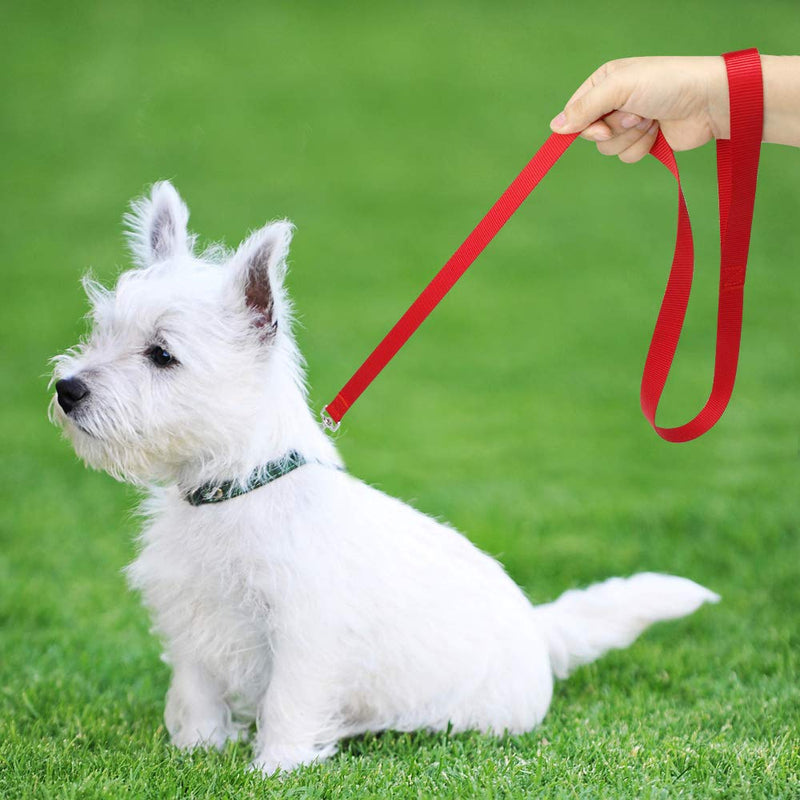 [Australia] - AEDILYS Dog Leash,Strong and Durable Traditional Style Leash with Easy to Use Collar Hook,Nylon Dog Leashs, Traction Rope, 6 Feet Long, 3/8 Inch Wide,Red 