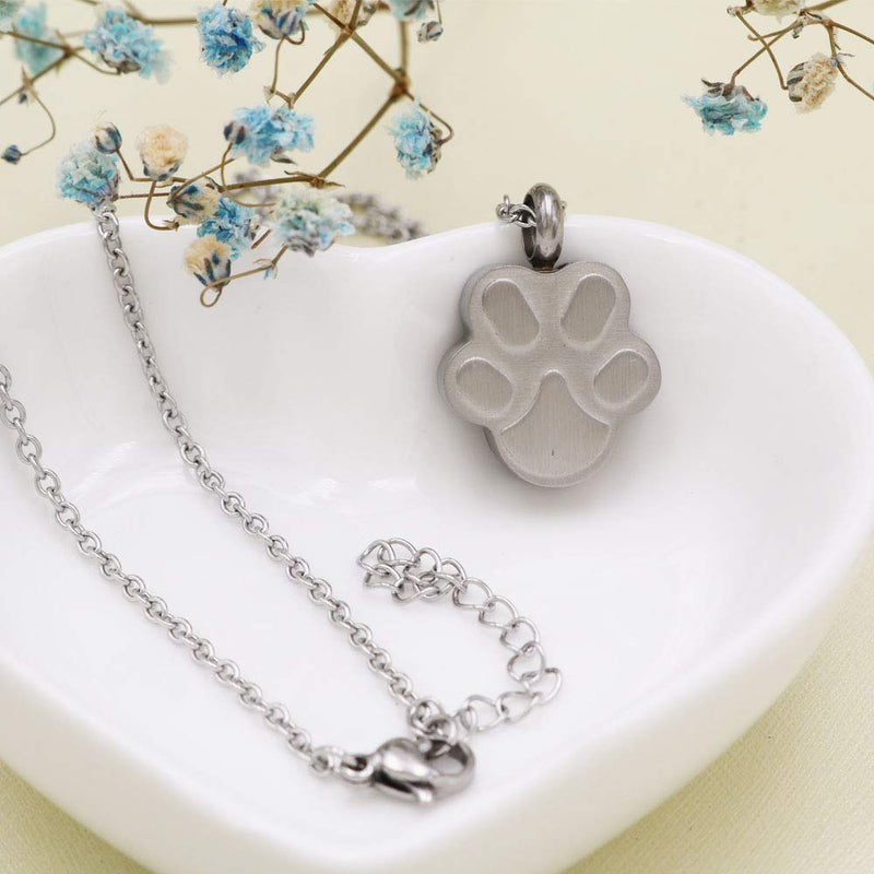 [Australia] - Dog Cat Paw Print Cremation Jewelry Pet Urn Necklace for Ashes Animal's Ashes Pendant Memorial Keepsake Jewelry 