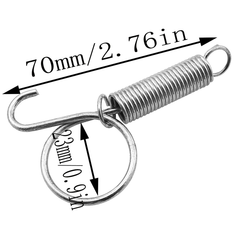 Spring Latch Hook FMHXG 4pcs 70mm Metal Spring Latch Hook Multifunctional Spring Cage Lock for Fixing Pet Wire Cage Rabbit Birds Bunny Rodents Guinea Pig Hamster Parrot Hedgehog Cage Door - PawsPlanet Australia
