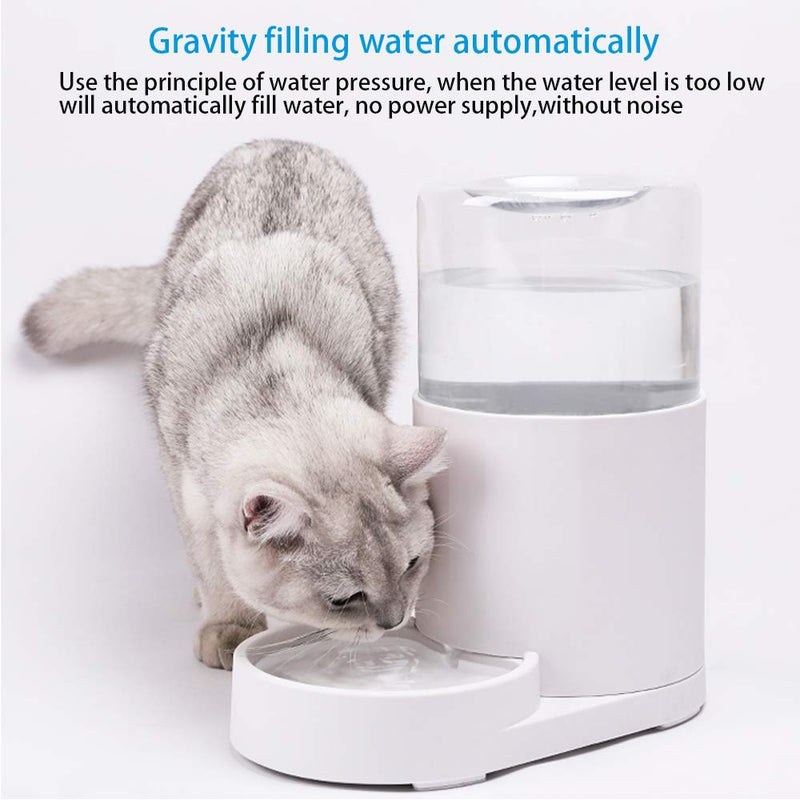 JUNSPOW Pet Water Dispenser 2.5L Large Capacity Automatic Water Dispenser, Medium and Small dag,Cats pet Bottles Clear White - PawsPlanet Australia