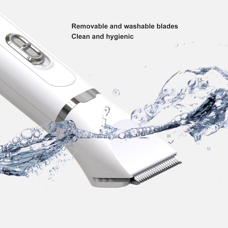 Pet Paw Trimmer, Pet Hair Grooming Trimmer, Dog Clipper Grooming Kit, 4 Blades, Low Noise Cordless Rechargeable Pet Paw Trimmer, White - PawsPlanet Australia