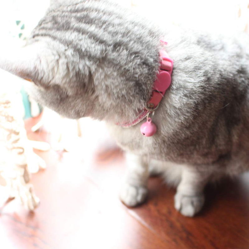 [Australia] - DAIHAQIKO Premium Rhinestone Cat Collar with Bell Adjustable Breakaway Pet Cats Kittens Collar XS: Adjustment Range 7.8" - 9.8" Pink 