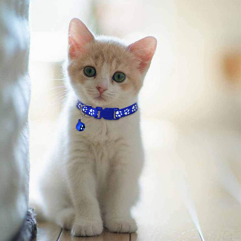 Lidiper 2Pcs Reflective Cat Collars, Cat Collar Dog Collar with Bell Adjustable 19-32cm for Cats or Small Dogs (Blue) Blue - PawsPlanet Australia