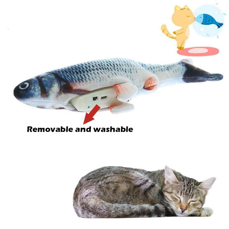 AFFINEST Cat Electric Fish Toys With Catnip USB Charging Plush Wagging Funny Fish Interactive Toys for Pet Kitten,D D - PawsPlanet Australia